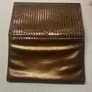 Browns Brand New brown-gold clutch